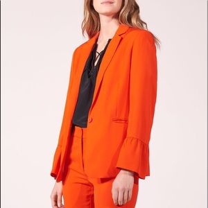 NWT Sandro blazer with ruffle sleeve detail